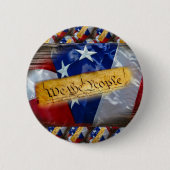 Badge Rond 5 Cm Nous Le Peuple Drapeau Américain (Devant)
