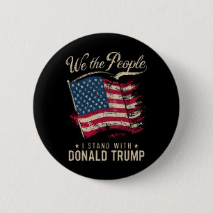 Badge Rond 5 Cm Nous Le Peuple Je Soutiens Donald Trump Vintage