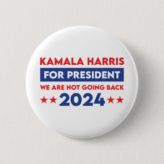 Badge Rond 5 Cm Nous Ne Retournons Pas Kamala Harris Pour Présiden (Devant)