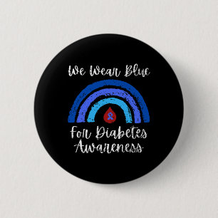 Badge Rond 5 Cm Nous Portons Bleu pour le Mois de Sensibilisation