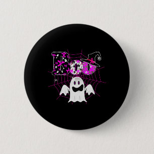 Badge Rond 5 Cm Nous Portons Casquette Sorcière Rose Boo Fantôme C