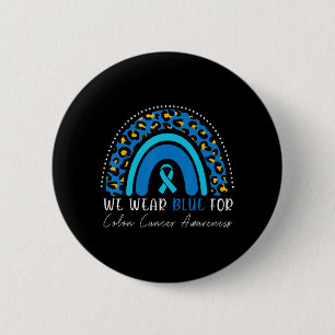 Badge Rond 5 Cm Nous Portons Colorectal Bleu Colon Cancer Leopard 
