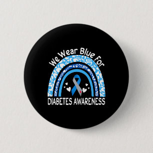 Badge Rond 5 Cm Nous Portons Du Bleu Pour La Sensibilisation Au Di