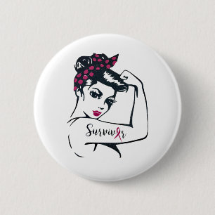 Badge Rond 5 Cm Nous Pouvons Le Traiter Rosie Riveter Cancer Du Se