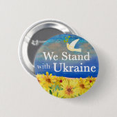 Badge Rond 5 Cm NOUS SOMMES AVEC LE Bouton UKRAINE (Devant & derrière)
