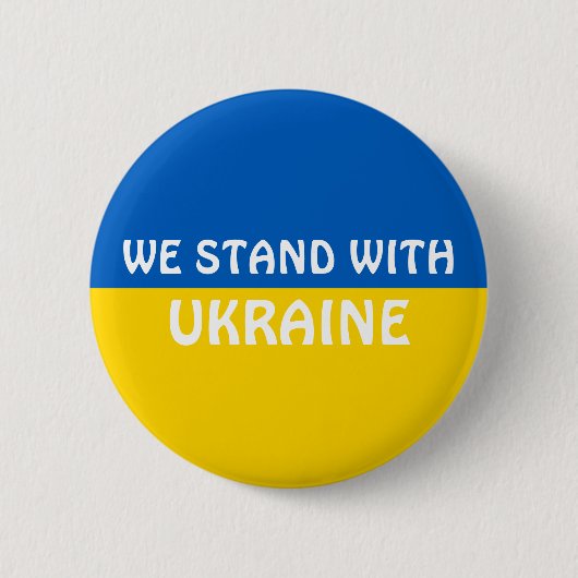 Badge Rond 5 Cm Nous sommes avec l'Ukraine | Afficher le support (Devant)