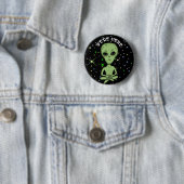 Badge Rond 5 Cm Nous sommes ici UFO Alien Invasion extra Terrestre (En situation)
