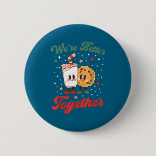 Badge Rond 5 Cm Nous sommes mieux ensemble Rétro Couple correspond