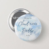 Badge Rond 5 Cm Nous Sommes Sur Cloud Neuf Blue Boy Baby shower Pa (Devant & derrière)