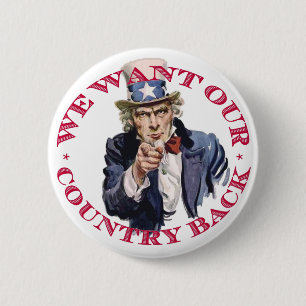 Badge Rond 5 Cm Nous voulons le bouton - Oncle Sam