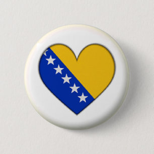 BADGE ROND 5 CM NOUVEAU ! ! - BOSNIE COEUR COEUR COEUR PLAN DE RET