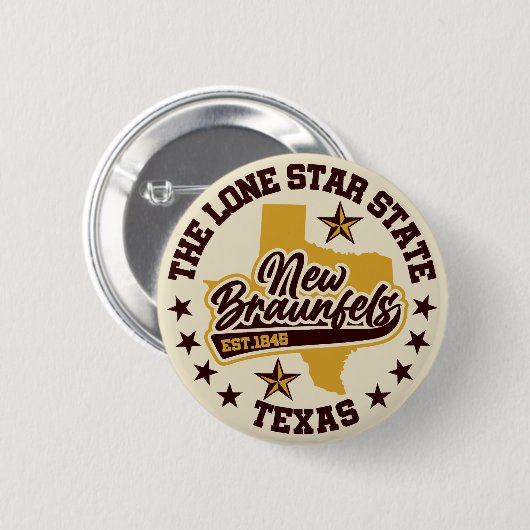 Badge Rond 5 Cm Nouveau Braunfels, Texas (Devant & derrière)