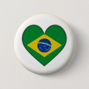 BADGE ROND 5 CM NOUVEAU ! ! - BRÉSIL COEUR COEUR COURANT BÉNÉFICE 