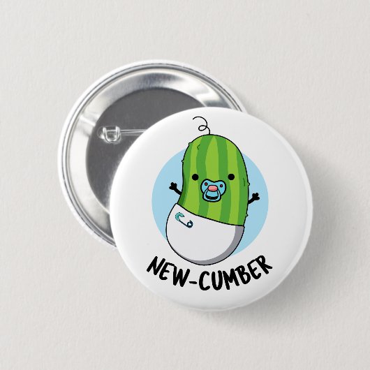 Badge Rond 5 Cm Nouveau concombre Funny Veggie Cucumber Pun (Devant & derrière)