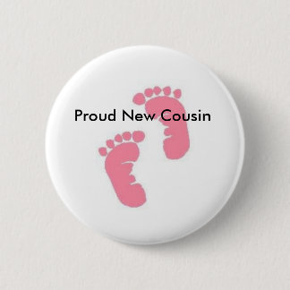 Badge Rond 5 Cm Nouveau cousin fier