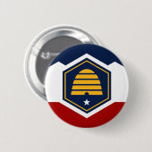 Badge Rond 5 Cm Nouveau drapeau de l'État de l'Utah (Devant & derrière)