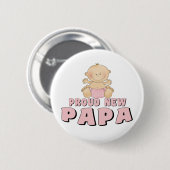 Badge Rond 5 Cm NOUVEAU garçon FIER de papa (Devant & derrière)