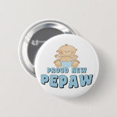 Badge Rond 5 Cm NOUVEAU garçon FIER de Pepaw (Devant & derrière)