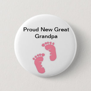 Badge Rond 5 Cm Nouveau grand grand-papa fier