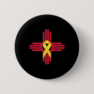 Badge Rond 5 Cm Nouveau-Mexique Sensibilisation au cancer chez les