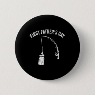 Badge Rond 5 Cm Nouveau Papa Pêcheur, Premier Papa de la Fête des