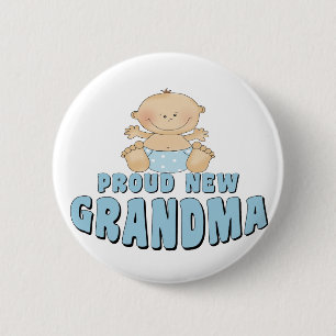 Badge Rond 5 Cm NOUVEAU T-shirt FIER de grand-maman