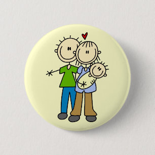 Badge Rond 5 Cm Nouveaux parents avec des T-shirts et des cadeaux