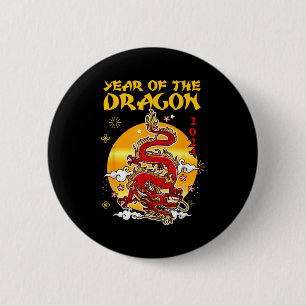 Badge Rond 5 Cm Nouvel An chinois 2024 Année du Dragon Nouvel An l