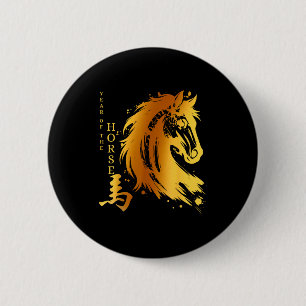 Badge Rond 5 Cm Nouvel An chinois 2026 Année du Cheval