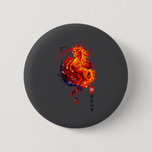 Badge Rond 5 Cm Nouvel An chinois 2026 Année du Cheval de Feu
