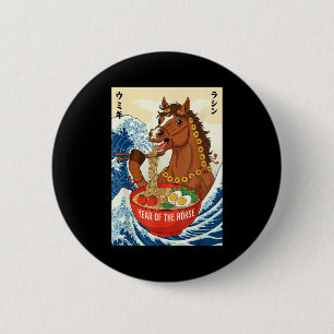 Badge Rond 5 Cm Nouvel An Chinois du zodiaque de l'année du Cheval