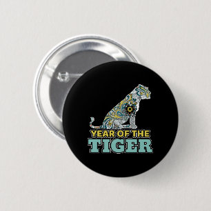 Badge Rond 5 Cm Nouvel An chinois - Zodiac White Tiger