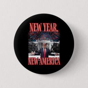 Badge Rond 5 Cm Nouvel an drôle de Trump