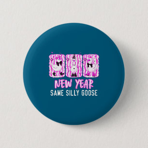 Badge Rond 5 Cm Nouvelle Année, Même Arc de Coquette de l'Oie Idio