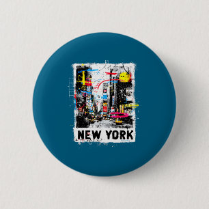 Badge Rond 5 Cm Nouvelle horizon de New york punk grunge vintage r