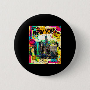 Badge Rond 5 Cm Nouvelle skyline de york punk grunge vintage rétro