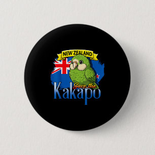 Badge Rond 5 Cm Nouvelle-Zélande sauvez le kakapo adorable oiseau