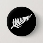 Badge Rond 5 Cm Nouvelle-Zélande Silver Fern (Devant)