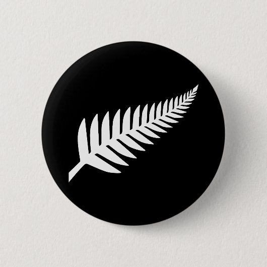 Badge Rond 5 Cm Nouvelle-Zélande Silver Fern (Devant)
