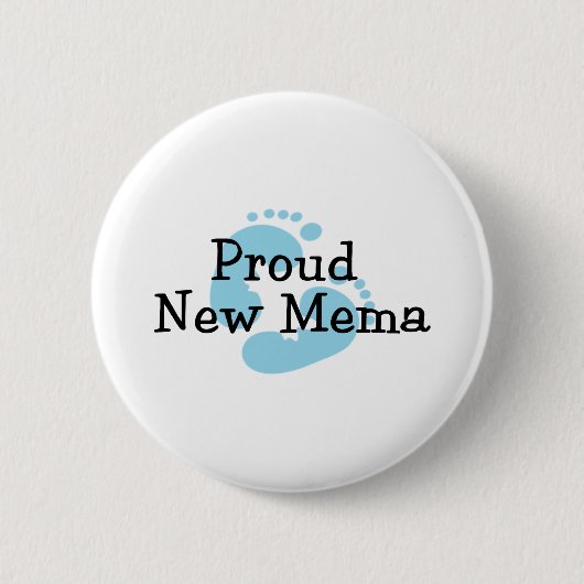 Badge Rond 5 Cm Nouvelles empreintes de pas fières de bébé de Mema (Devant)