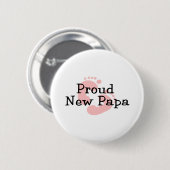 Badge Rond 5 Cm Nouvelles empreintes de pas fières de bébé de papa (Devant & derrière)