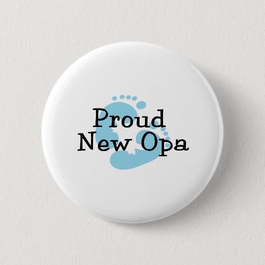 Badge Rond 5 Cm Nouvelles empreintes de pas fières de bébé d'Opa (Devant)