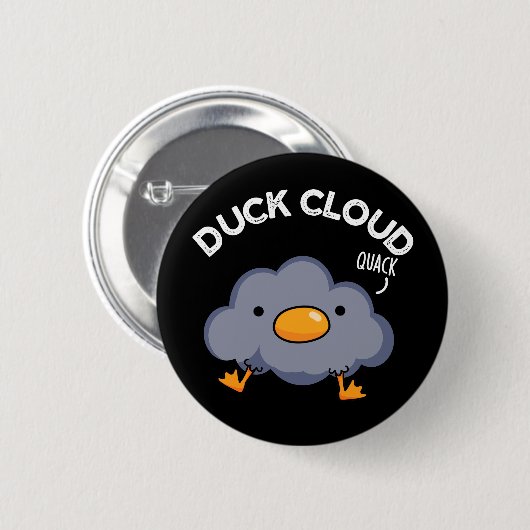 Badge Rond 5 Cm Nuage de canard Funny Météo Pun Dark BG (Devant & derrière)