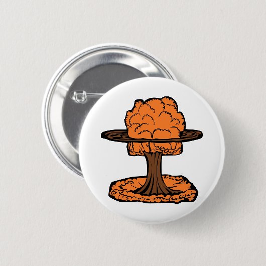 Badge Rond 5 Cm Nuage de champignon d'explosion nucléaire (Devant & derrière)