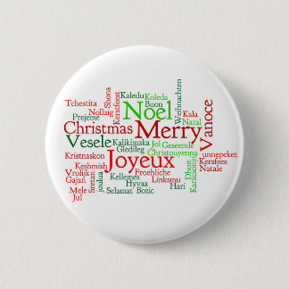 Badge Rond 5 Cm Nuage de mot de Noël