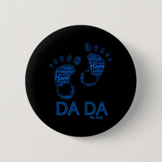 Badge Rond 5 Cm Nuage de mots de la fête des pères Dada 2026 Bébé