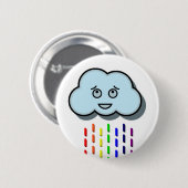 Badge Rond 5 Cm Nuage de pluie trouve soulagement (Devant & derrière)