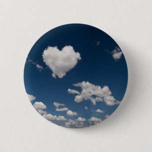 Badge Rond 5 Cm Nuage en forme de coeur