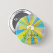 Badge Rond 5 Cm Nuage et Croix Ressuscités avec des Rayons de Lumi (Devant & derrière)