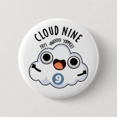 Badge Rond 5 Cm Nuage Neuf Funky Météo Pun (Devant)